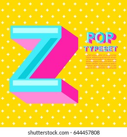 Set of colorful alphabet, letter z : Vector Illustration