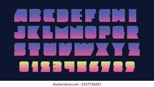 Set of Colorful Alphabet Letters on Dark Background Gradients Alphabet letters