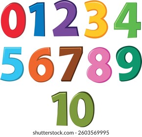 A set of colorful alphabet number vector illustration