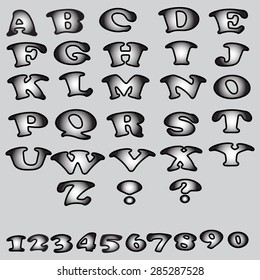 Set of colorful alphabet and numbers. Unusual font to create projects, posters, texts.