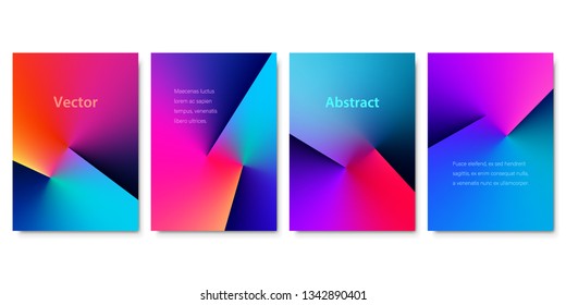 Set of Colorful Angle Gradient Backgrounds. Minimalistic Cover Design for Branding, Banners, Posters and Brochures. EPS10.