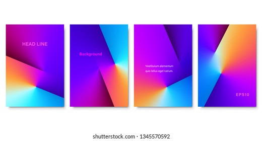 Set of Colorful Angle Gradient Backgrounds. Minimalistic Cover Design for Branding, Banners, Posters and Brochures. EPS10.