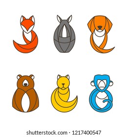 Set of colorful animal vectors