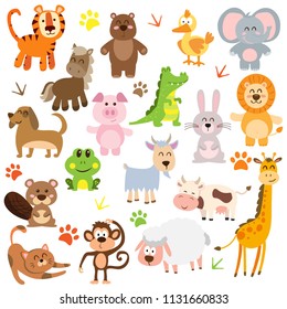 set of colorful animals vector
