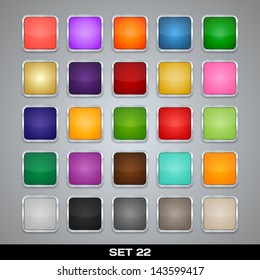 Set Of Colorful App Icon Templates, Frames, Backgrounds. Set 22. Vector