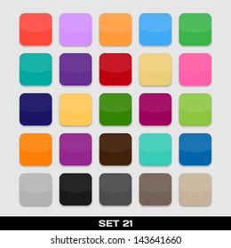 Set Of Colorful App Icon Templates, Frames, Backgrounds. Set 21. Vector
