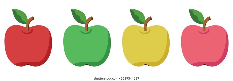 A set of colorful apples.