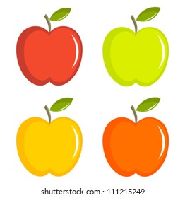 Set Colorful Apples Vector Illustration Stock Vector (Royalty Free ...