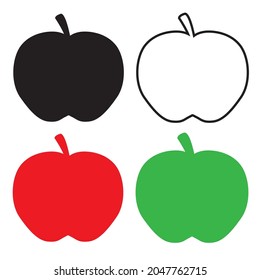 Set of colorful apples - vector illustration