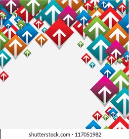 set of colorful arrow buttons