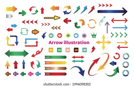 Set of colorful arrow icon vector material