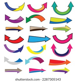 Set of colorful arrow icons