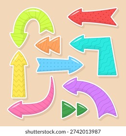 Set of colorful arrow stickers