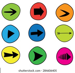 Set of colorful arrows