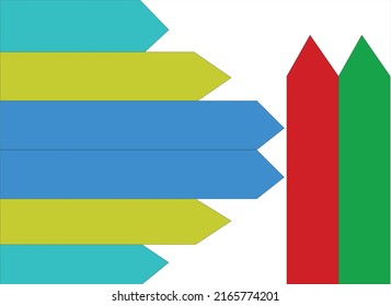 conjunto de flechas coloridas. diseño colorido. vectores