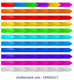Set of colorful arrows directed to the right.