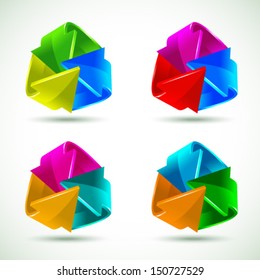 Set of  colorful arrows icons, vector illustration