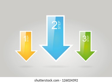 Set of colorful arrows progress template. Number Options Banner & Card. Can be used for website, info-graphics, number banner.
