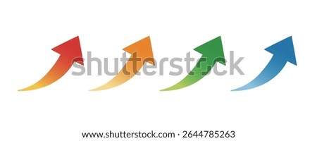 Set of colorful arrows stretching diagonally