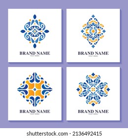 set of colorful art logo designs	