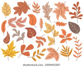 Set of colorful autumn leaves