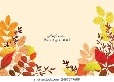 Set of colorful autumn leaves. autumn color leaves isolate on white background. Vector illustration. 