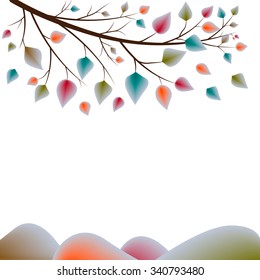 Set of colorful autumn leaves. Vector illustration.