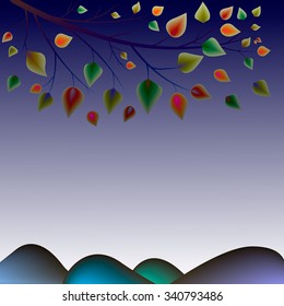 Set of colorful autumn leaves. Vector illustration.