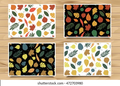 Set of colorful autumn leaves. Vector illustration. 10 eps