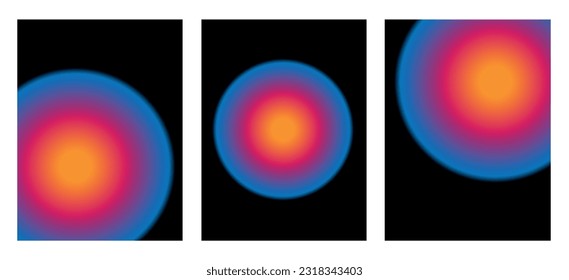 set of colorful background Abstract blurred black gradient	
