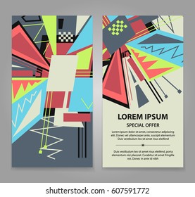 Set of colorful background banners, poster, booklet for modern design, youth graphic concept. Template flyer
