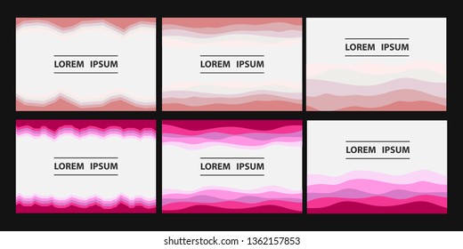 Set of Colorful background with curved lines. Pattern design for banner, poster, flyer, card, cover, brochure