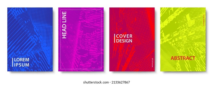Set of Colorful Backgrounds. Grunge Texture. Modern Vector Illustration without Transparency.