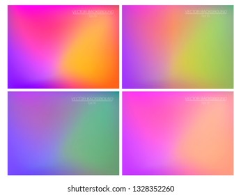 Set of colorful backgrounds for smartphone. Soft color gradients. Modern display themes. Template design for mobile app.