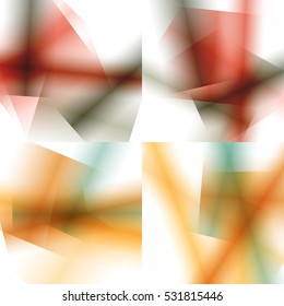 Set of colorful backgrounds with soft gradients and lines. Abstract texture with blurred and geometrical shapes. Stylish desighn element.