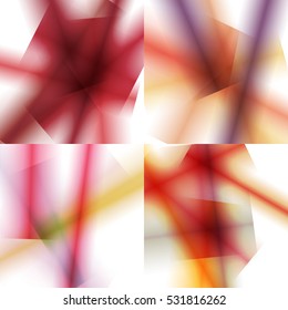 Set of colorful backgrounds with soft gradients and lines. Abstract texture with blurred and geometrical shapes. Stylish desighn element.