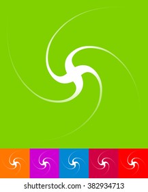 Set of colorful backgrounds with spiral, swoosh shapes.