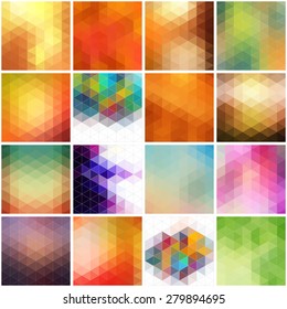 Set of colorful backgrounds. Vector geometric shapes.