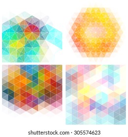 Set of colorful backgrounds. Vector geometric shapes.