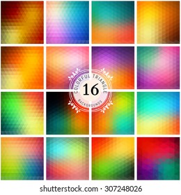 Set of colorful backgrounds. Vector geometric shapes