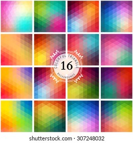 Set of colorful backgrounds. Vector geometric shapes
