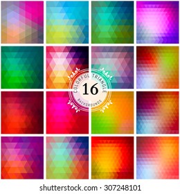 Set of colorful backgrounds. Vector geometric shapes