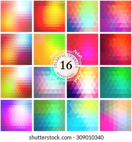 Set of colorful backgrounds. Vector geometric shapes
