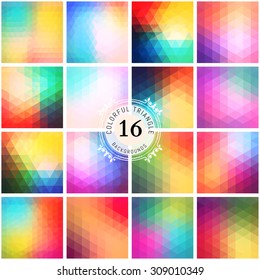 Set of colorful backgrounds. Vector geometric shapes