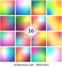 Set of colorful backgrounds. Vector geometric shapes