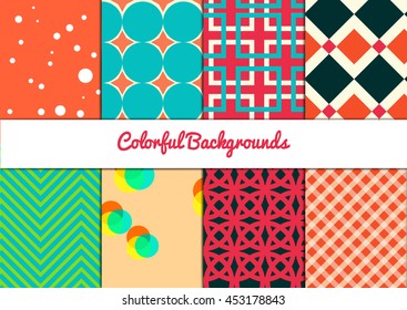 Set of Colorful Backgrounds. Vector Illustration