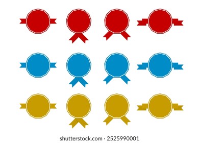 Conjunto de insignia de colores aislados. Ilustración vectorial