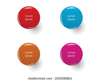 Set Colorful Badge Label isolated On White Background. Vector Illustration