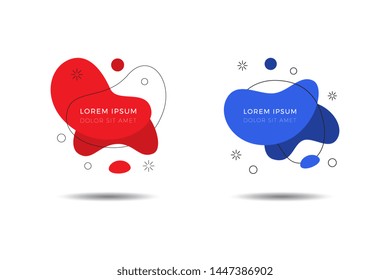 set of colorful badges with fluid shapes.  abstract geometric frames. flat vector illustration easy to edit and customize. modern design elements for business cards, invitations, flyers, brochures
