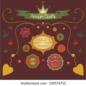 Set of colorful badges and labels